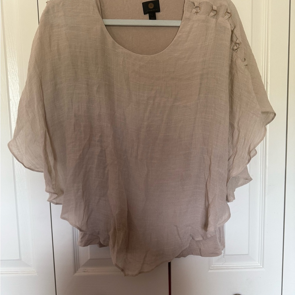 JM Collection Tan Dolman Sleeve Blouse